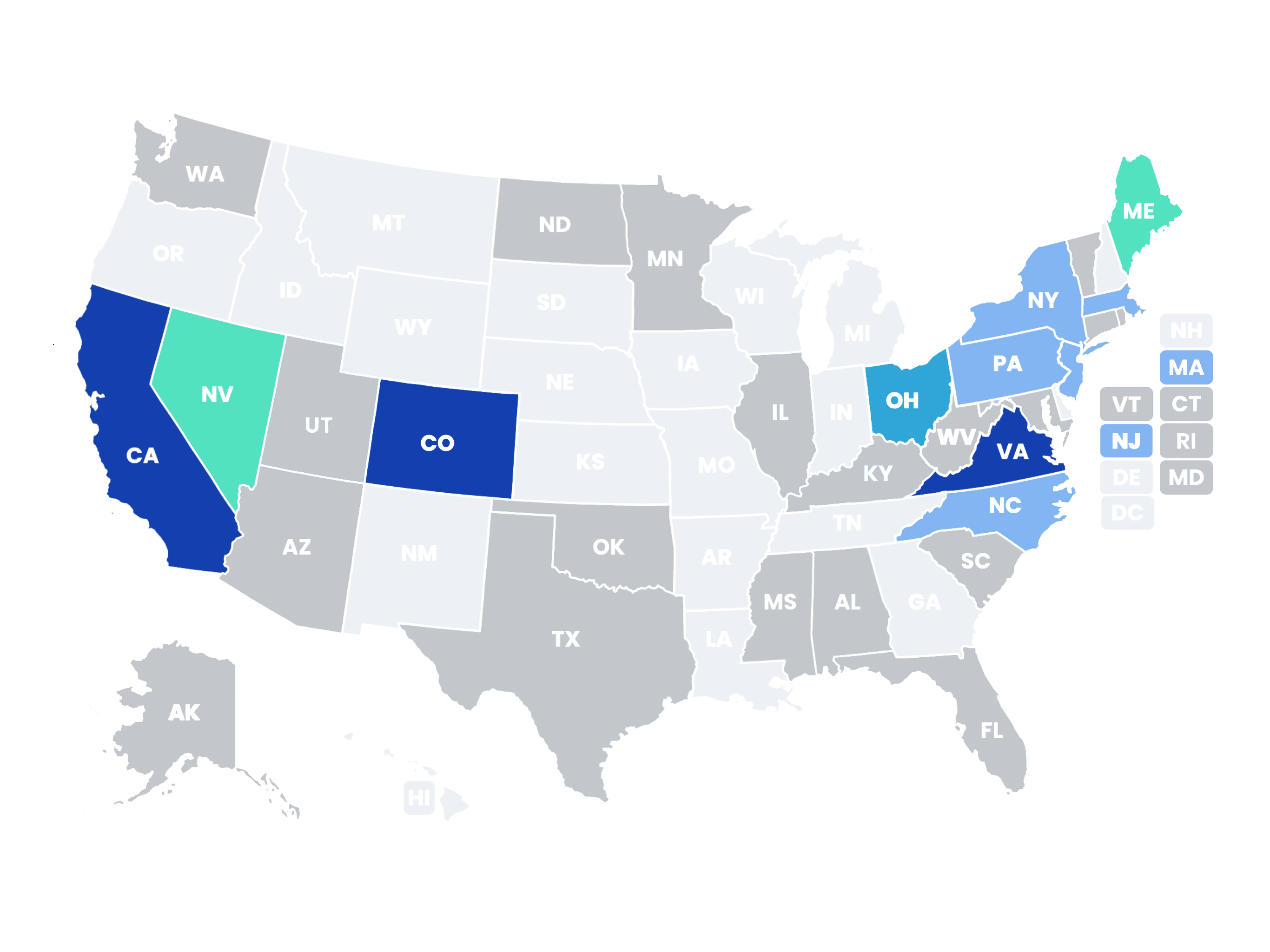 US State Data Privacy Legislation Map